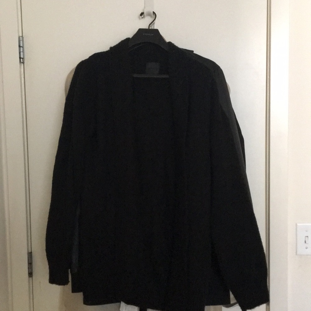 Mennace Black Brushed Drape Carsigan
